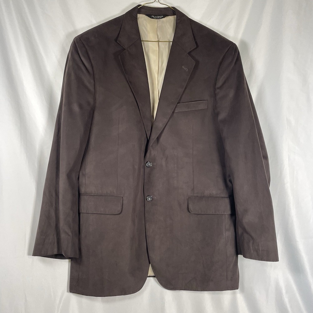 JOS. A. BANK Mens Brown Tan MICROPOLY SUEDE Blazer Sport Coat Jacket 42S